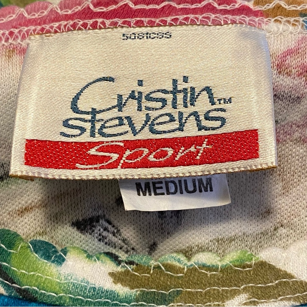 Vintage Top & Skirt Outfit Cristin Stevens Sports Floral Women’s Medium USA - Picture 4 of 15